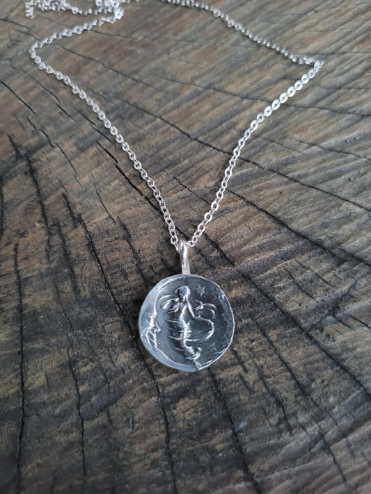 Moonlight dancing pendant. Sterling silver