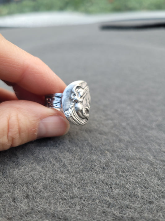 Wave swept Mermaid ring. Sterling silver fantasy ring