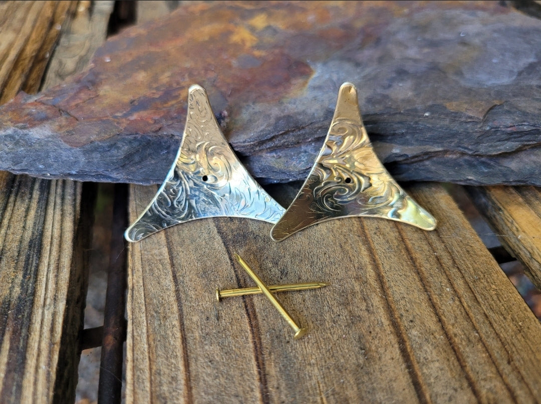 Dust corner protectors.  Brass and copper home decor for stairs. Sold in pairs (2 pieces)