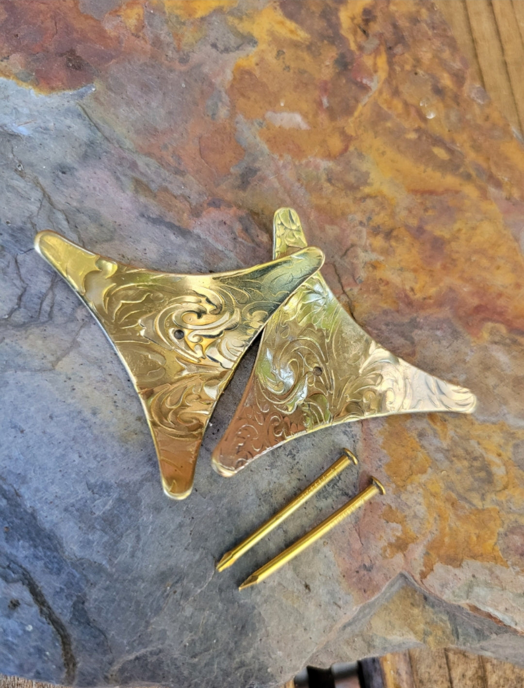 Dust corner protectors.  Brass and copper home decor for stairs. Sold in pairs (2 pieces)