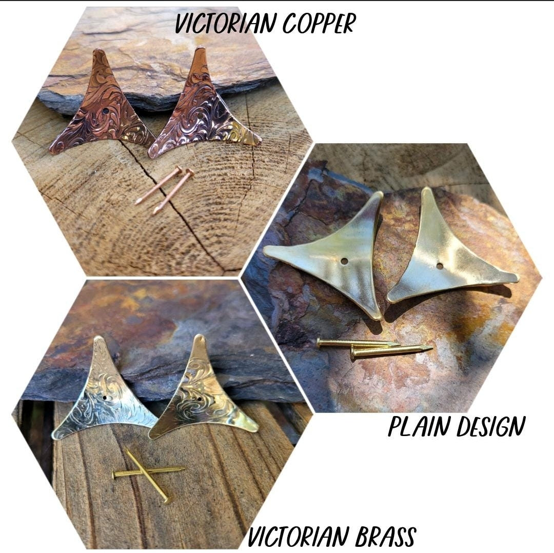 Dust corner protectors.  Brass and copper home decor for stairs. Sold in pairs (2 pieces)