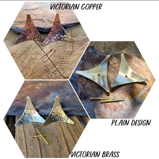 Dust corner protectors.  Brass and copper home decor for stairs. Sold in pairs (2 pieces)